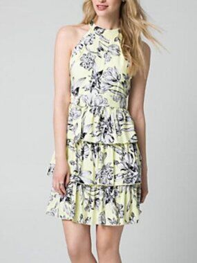 Le Chateau Floral Halter Flirty Dress Size XS